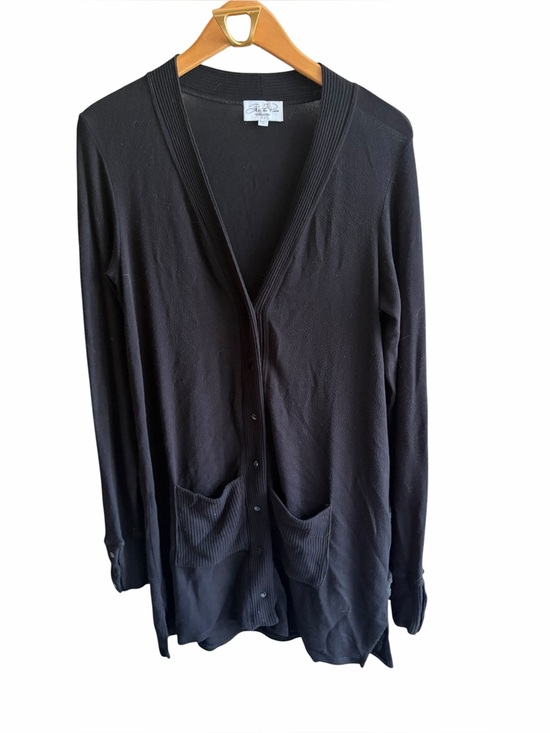 Feel The Piece Sweaters - FEEL THE PIECE Black Ribbed Longline Cardigan